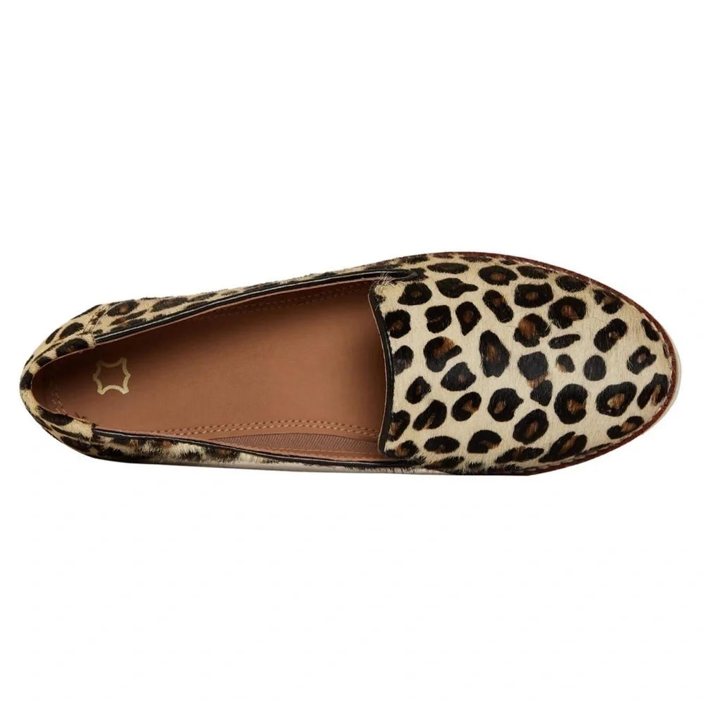 Myra Bag Women’s Slip On Sneakers Size 9 Leopard AIRY CASUAL Genuine Cowhide